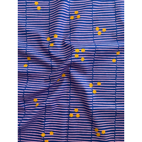 Nerida Hansen Popeline de coton Broken Stripe coloris Blue - 20 x 145 cm