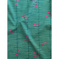 Nerida Hansen Popeline de coton Broken Stripe coloris Emeraude - 20 x 145 cm