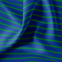 Jersey rayé marinière cobalt / vert 20 x 140 cm