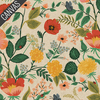 Tissu lin/coton Rifle Paper Camont Botanical Floral fond naturel 20 x 110 cm