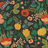 Tissu lin/coton Rifle Paper Camont Botanical Floral fond black 20 x 110 cm