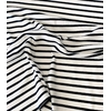Jersey épais fond blanc rayure noire 20 x 150 cm