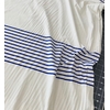 1 panneau de jersey rayure indigo fond blanc cassé 51 x 140 cm