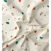 Popeline pommes fond blanc cassé 20 x 140 cm