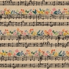 Tissu lin/coton Rifle Paper Bramble Music Notes fond naturel 20 x 110 cm