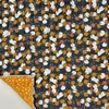 Tissu matelassé double-face Kisnek / Jikeo charbon ambre 20 x 140 cm