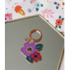 Jolis porte-clés exclusif Lise Tailor représentant 2 anémones aux teintes violet et bordeaux.PC ANEMONES