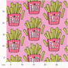 Jersey bio Hamburger Liebe frites fond rose 20 x 155 cm