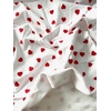 Molleton fin blanc coeur-coeur colors rouge 20 x 150 cm