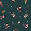 Tissu de Noël Nutcracker fond vert 20 x 140 cm