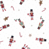 Tissu de Noël Nutcracker fond blanc cassé 20 x 140 cm