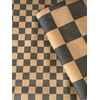 Gabardine stretch petit damier brun et noir 20 x 145 cm