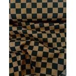 Voile de coton moyen damier brun et noir 20 x 140 cm