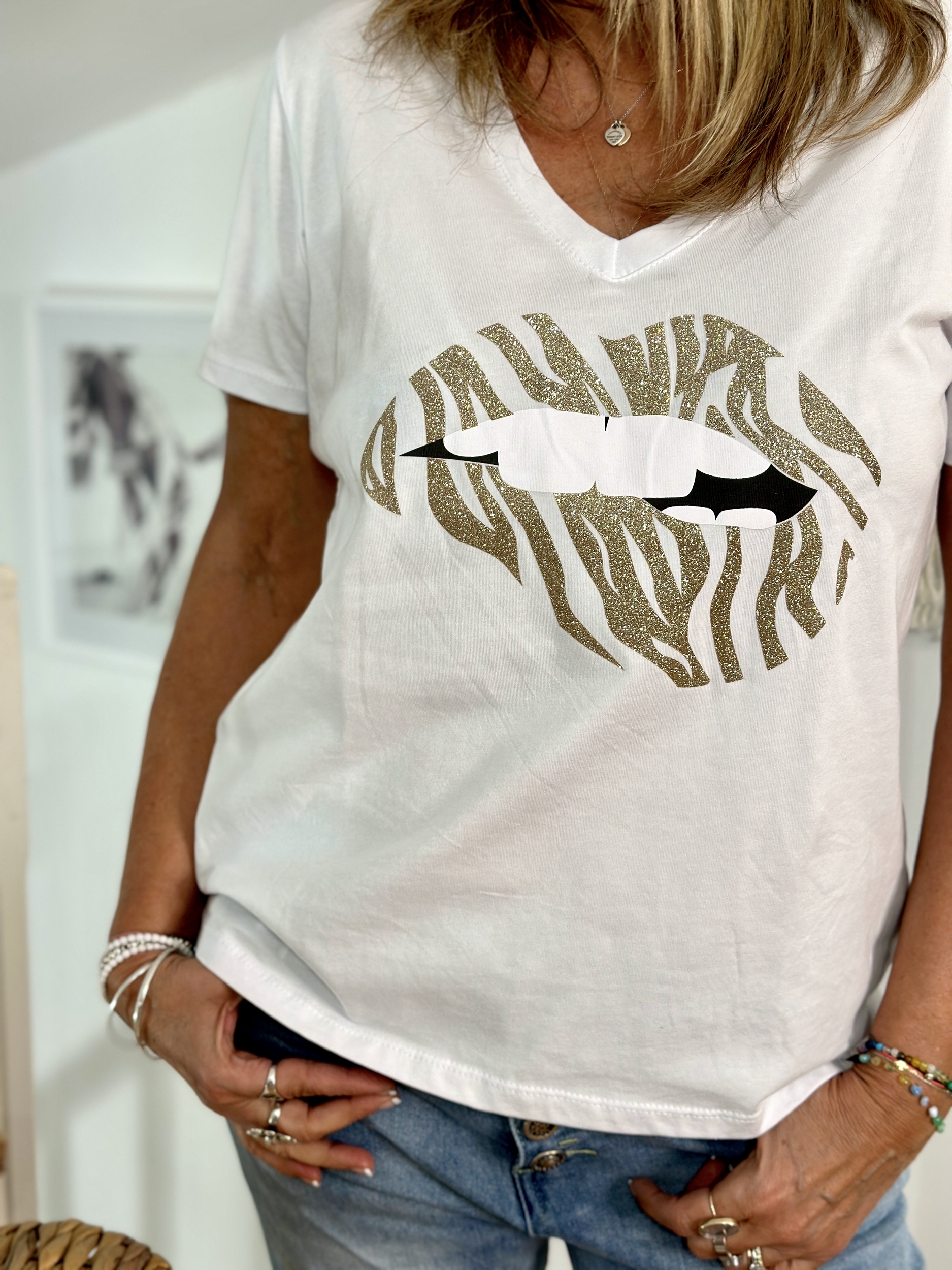 Tee shirt Lips Zebra 2