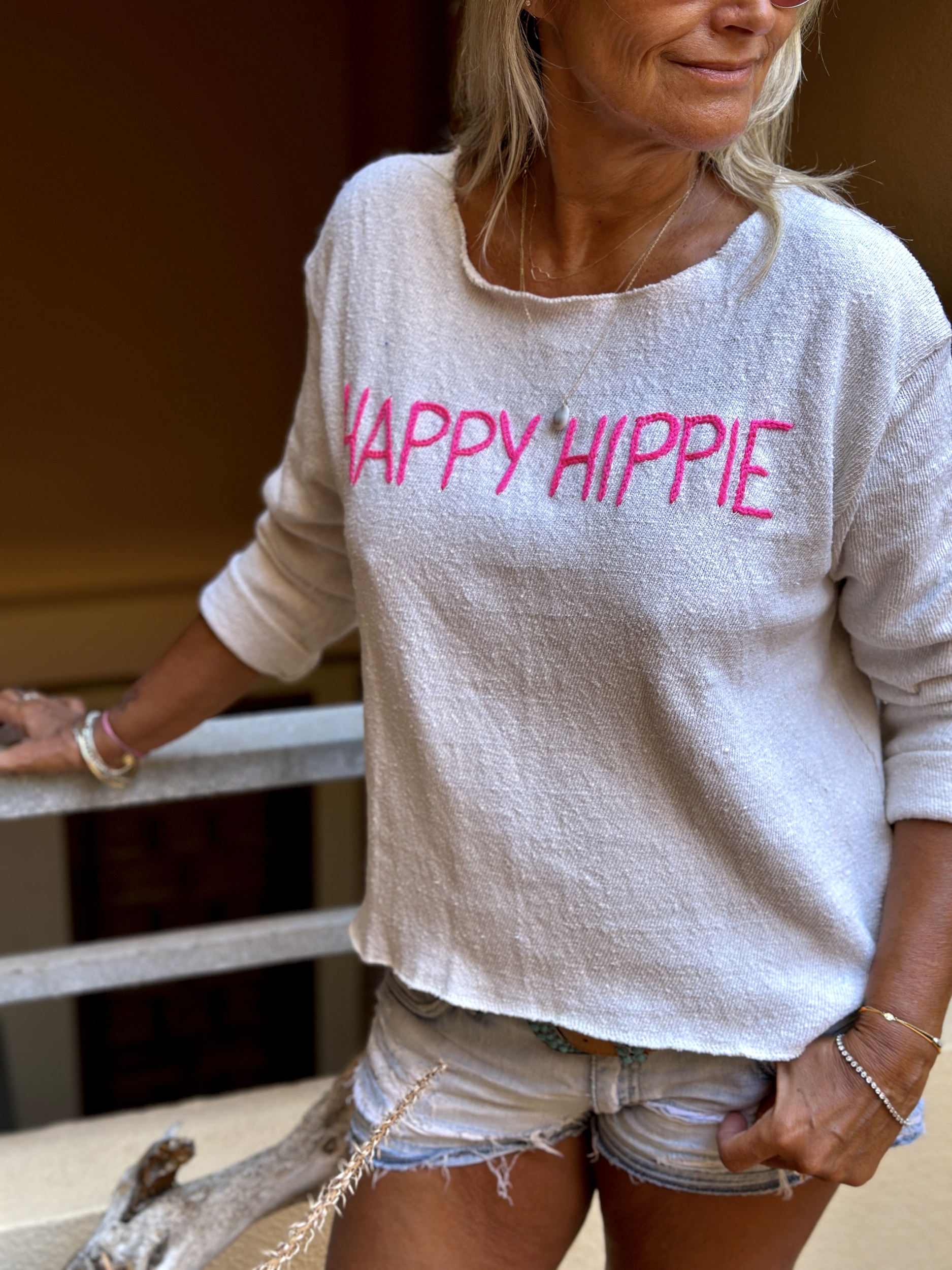 Pull Happy Hippie Ecru 2