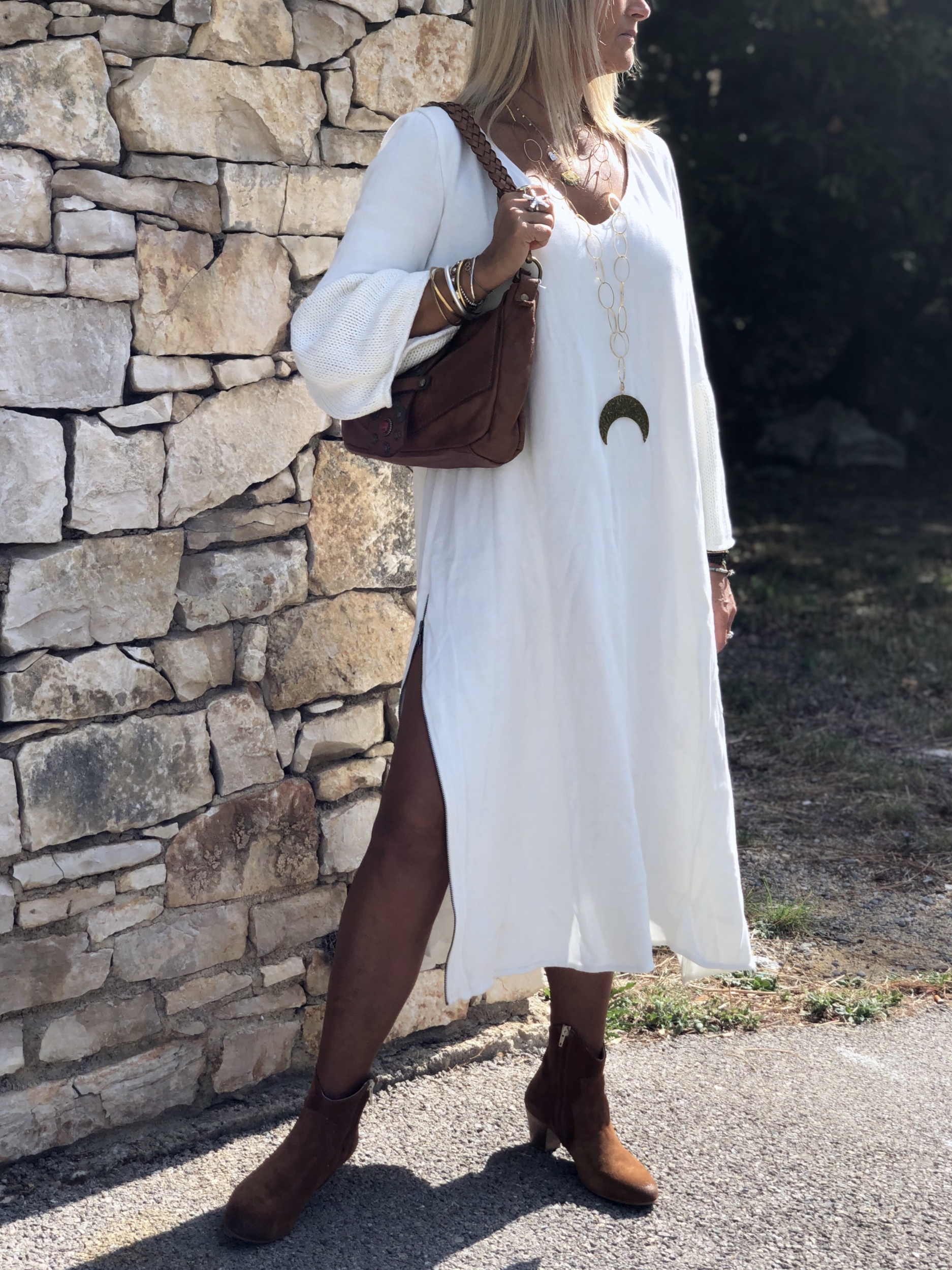 Robe Lola Off White Knitted Sundress