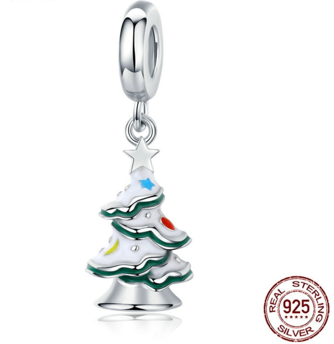 Charm pendentif - ARBRE de NOEL - Argent S925 - Pour bracelet et collier