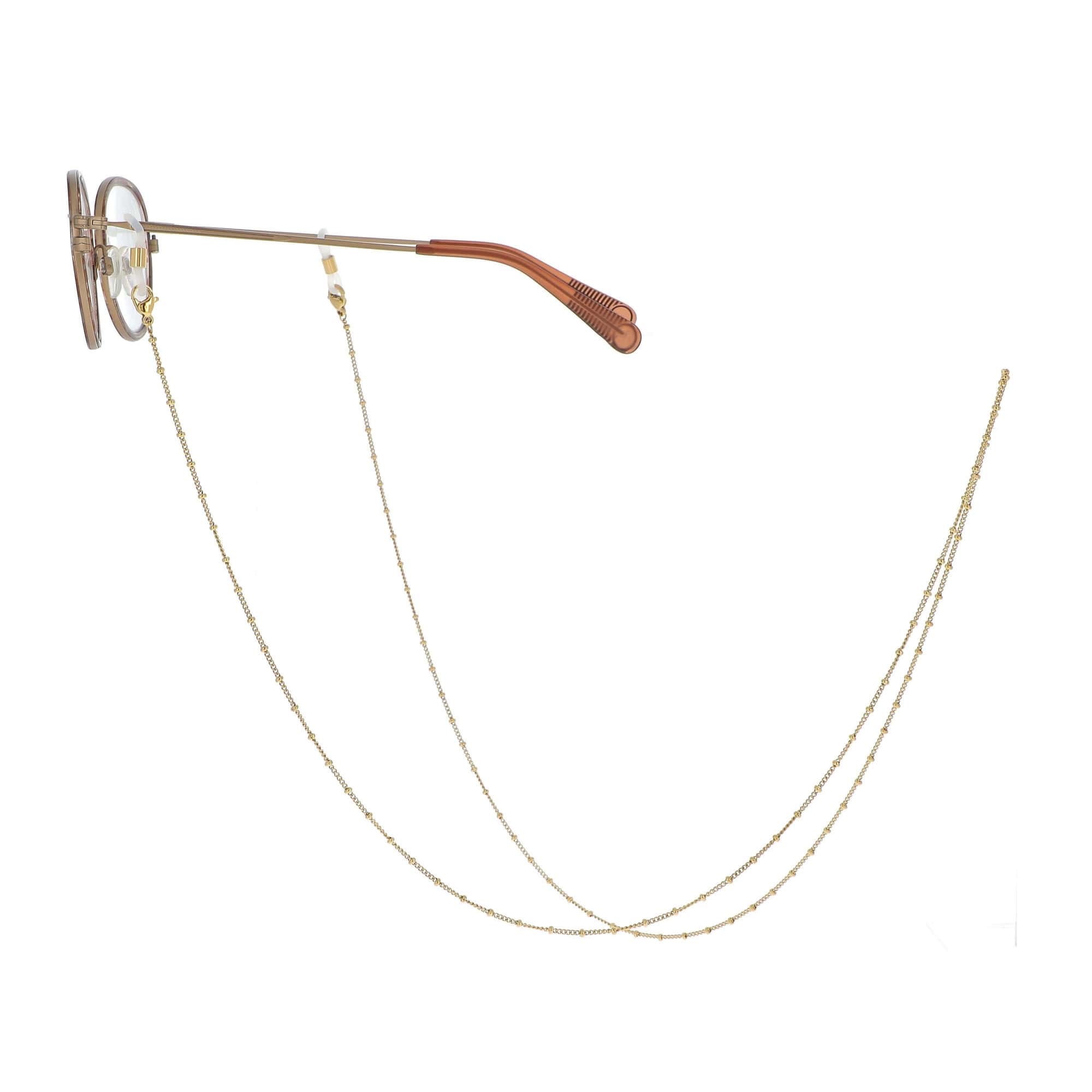 Chaîne de lunettes porte masque - Double mousqueton - Acier Inoxydable - Argent