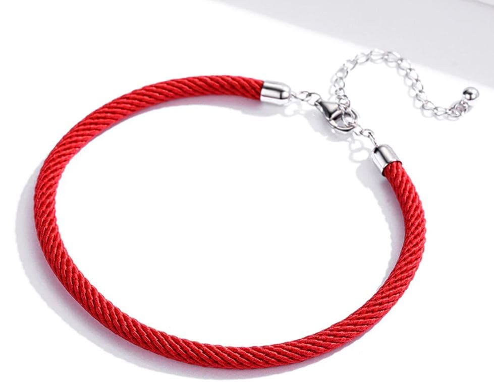 bracelet charms cordon rouge - argent 925-min