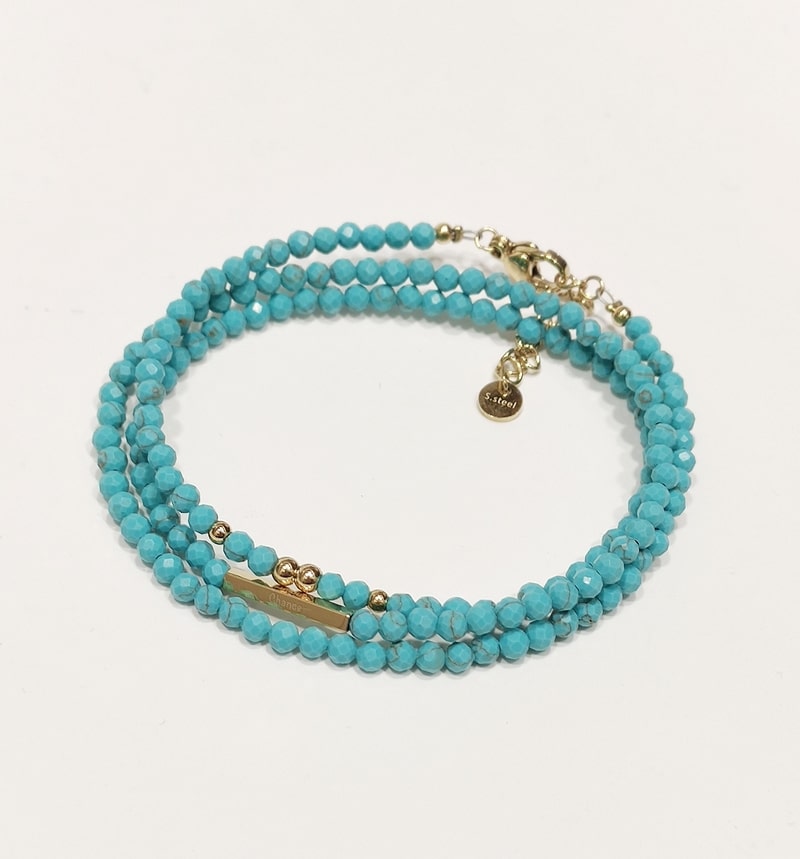 bracelet multirangs chance amour - acier inoxydable - ikita paris - turquoise-min (1)