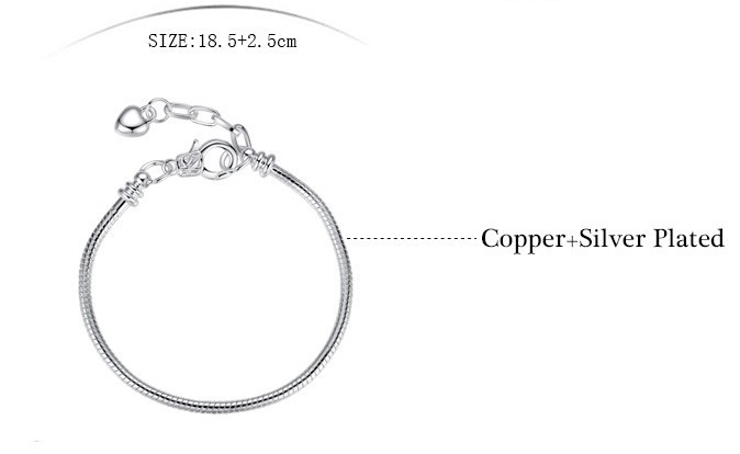 bracelet ajustable coeur plaque argent maillon chaine serpentine4
