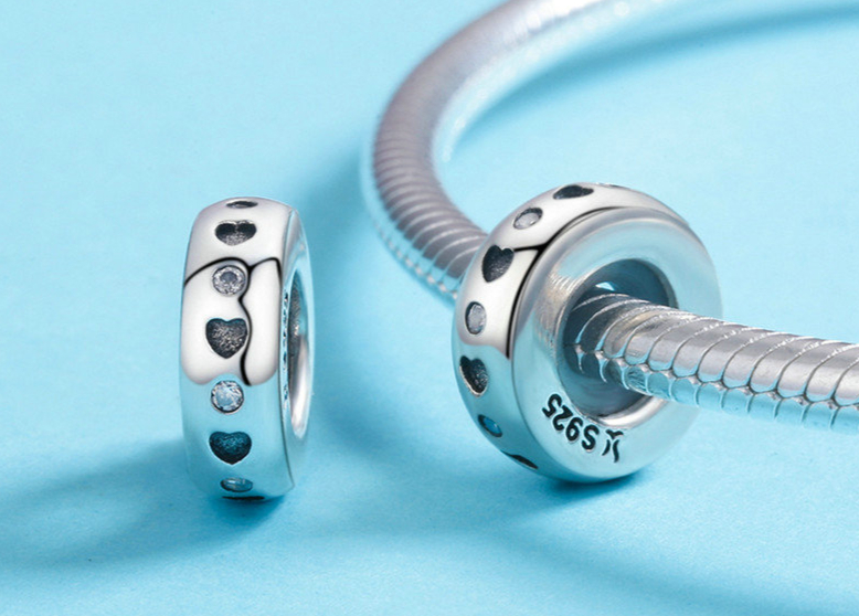 Espaceur ADORABLE - Argent Sterling 925 - Pierres en Zircon Cubique-separateur charms bracelet style Pandora