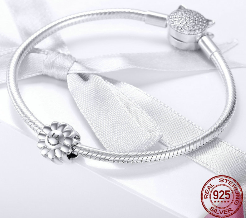 Charm TOURNESOL SOURIRE - Argent S925 - Pour bracelet style Pandora