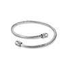 Bracelet pour charms - TORSADE - Acier Inoxydable - Extensible & Ajustable - Rigide - Jonc devissable extremite - argent