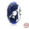 charm GALAXIE ETOILE - Argent S925 & Verre style Murano - Bleu - Pour bracelet et collier