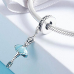 Charm danseuse - bijou danse - charm DANSEUSE ETOILE - Argent 925 Zircon & Email - Pour bracelet et collier - Bleu