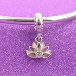 pendentif lotus - charm fleur de lotus argent- compatible pandora chamilla