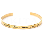bracelet jonc message AMOUR LOVE AMOR - acier or - ikita-min
