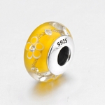 charm verre murano - fleur or - argent 925 - perle pour bracelet et collier2