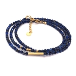 bracelet multirangs chance amour - acier inoxydable - ikita paris - bleu lapis lazuli-min