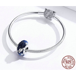 charm GALAXIE charm ETOILE - Argent S925 & Verre style Murano - Bleu - Pour bracelet et collier