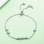 bracelet coulissant - moonstars - motif etoile - argent 925 - bijou argent femme - fin minimaliste - bracelet fantaisie etoile