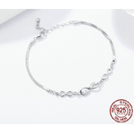 Bracelet ajustable TRÈS INFINI - Argent 925 - Pierres en Zircon Cubique - 25 cm - bracelet infini - symbole infini - fin - diamant - fantaisie - minimaliste