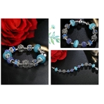 Bracelet Charms QUEEN LADY - Plaqué Argent S925 – Zircons Cubiques - 4 Coloris - 2 Tailles_pandora style-bleu site