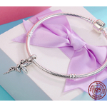 Charm Pendentif FÉE DANSEUSE - Argent S925 - Zircon Cubique - Pour bracelet Pandora - bijou fée pendentif elfe nymphe
