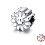 Charm TOURNESOL SOURIRE - Argent S925 - charm Pour bracelet Pandora - soleil - sourire - fleurs- tournesol - pendentif - femme