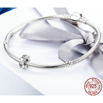 Espaceur COURONNE de COEUR - Argent S925 et Zircon Cubique - Pour bracelet style Pandora - pendentif