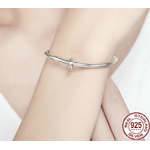 Espaceur COURONNE de COEUR - Argent S925 et Zircon Cubique - Pour bracelet style Pandora - pendentif