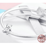 pendentif charm OURSON - Argent S925 - Zircon Cubique - Pour bracelet style Pandora