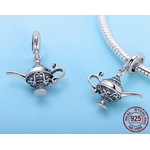 Charm/Pendentif LAMPE MAGIQUE ALADIN - Argent S925 & Zircon Cubique - Style Pandora - disney bijoux femme