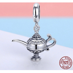 Charm/Pendentif LAMPE MAGIQUE ALADIN - Argent S925 & Zircon Cubique - pour Pandora - perle disney pour bracelet