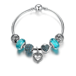 Bracelet avec charms LOVE DREAM – Style Murano – Bleu - 2 Tailles - bracelet charms pas cher - bracelet pandora