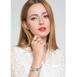 Bracelet avec charms LOVE DREAM – Style Murano – Bleu ou Rose - 2 Tailles-min