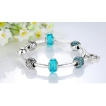 Bracelet avec charms LOVE DREAM – Style Murano – Bleu ou Rose - 2 Tailles2-min