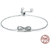 Bracelet INFINI - Argent 925 - Zircon Cubiques - Minimaliste - Perle - Ajustable - 20 cm - XS TAILLE