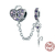 Charm Pendentif CLÉ du COEUR - Argent S925 - Zircon Cubique - Pour Pandora - Rose & Violet - pandora clé amour pendentif